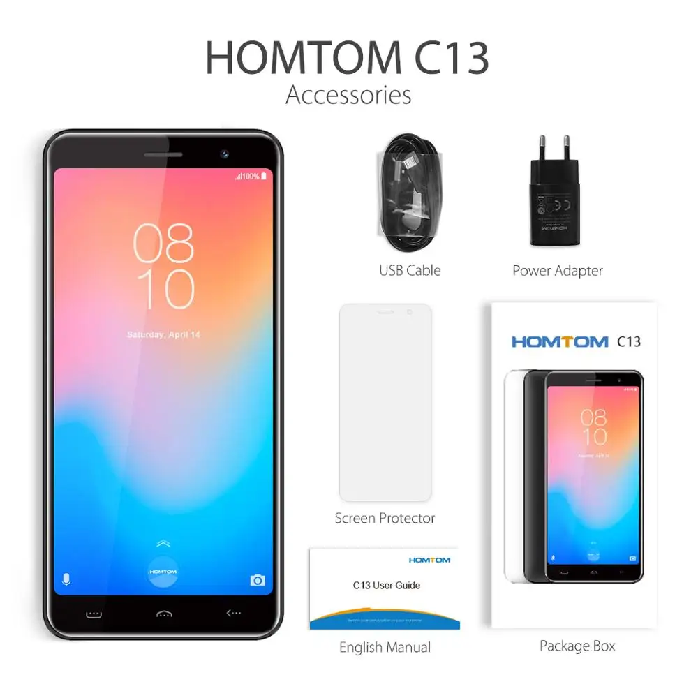 HOMTOM C13 5 0 ''смартфон 18:9 полный Дисплей MT6580M Quad core 1 Гб Оперативная память 8 ГБ