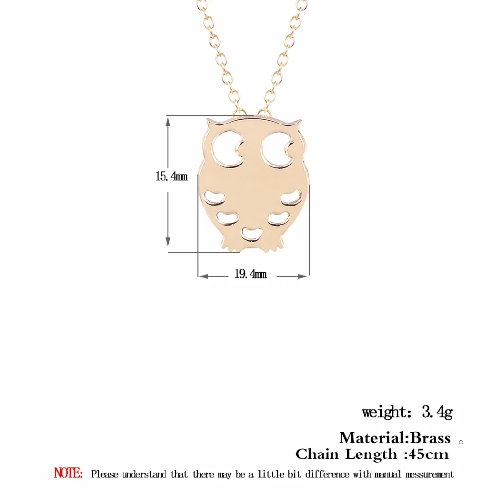 

Chandler 10pcs Plated Cute Night Owl Pendant Necklace For Women Chain Link Exquisite Minimalist Bijoux Wholesale