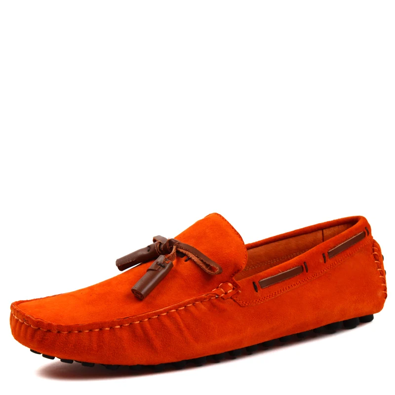 Цвет Небесно-голубой замшевые повседневные Лоферы без застежки с кисточками для