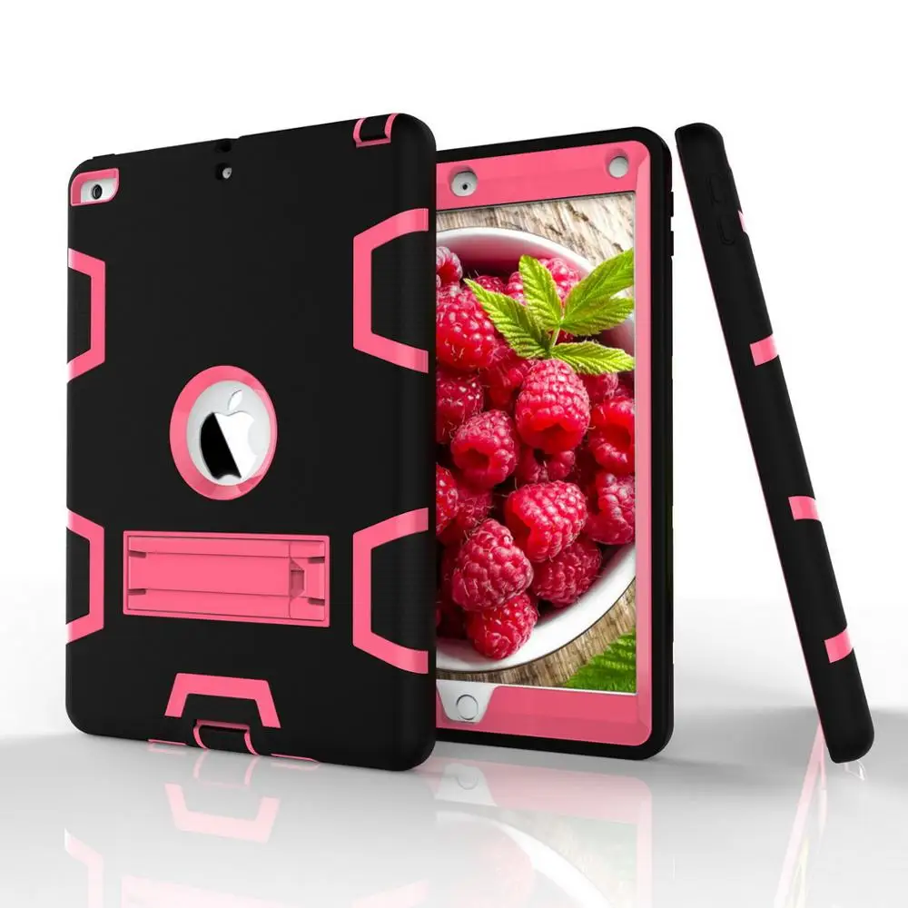 black rose ZS 89 Чехол для apple iPad 9,7 дюймов / выпуск 6th ZAIWJ Безопасный детский Защитный Мягкий противоударный силиконовый Жесткий Чехол - Цвет: black rose ZS 89