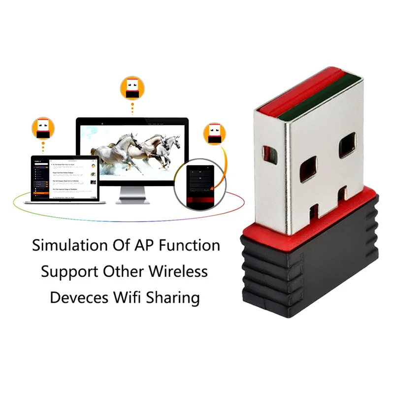 Мини 300 Мбит/с USB 2 0 WiFi беспроводной адаптер сетевой LAN карты 802 11 ngb Ralink MT7601 |