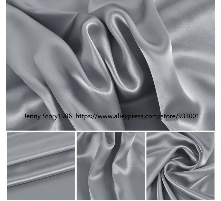 Silk slippery varieties of na fabric silk cloth satin 16.5 pure silver surface dress lining curtains pillows | Дом и сад
