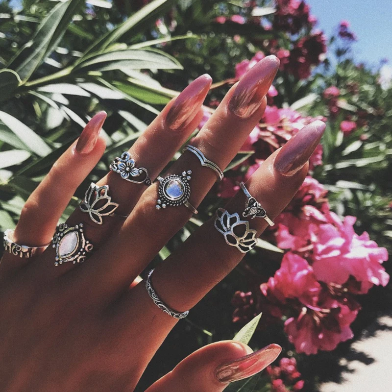 10 шт./партия в богемном стиле слона цветка лотоса форме капли воды буквы V