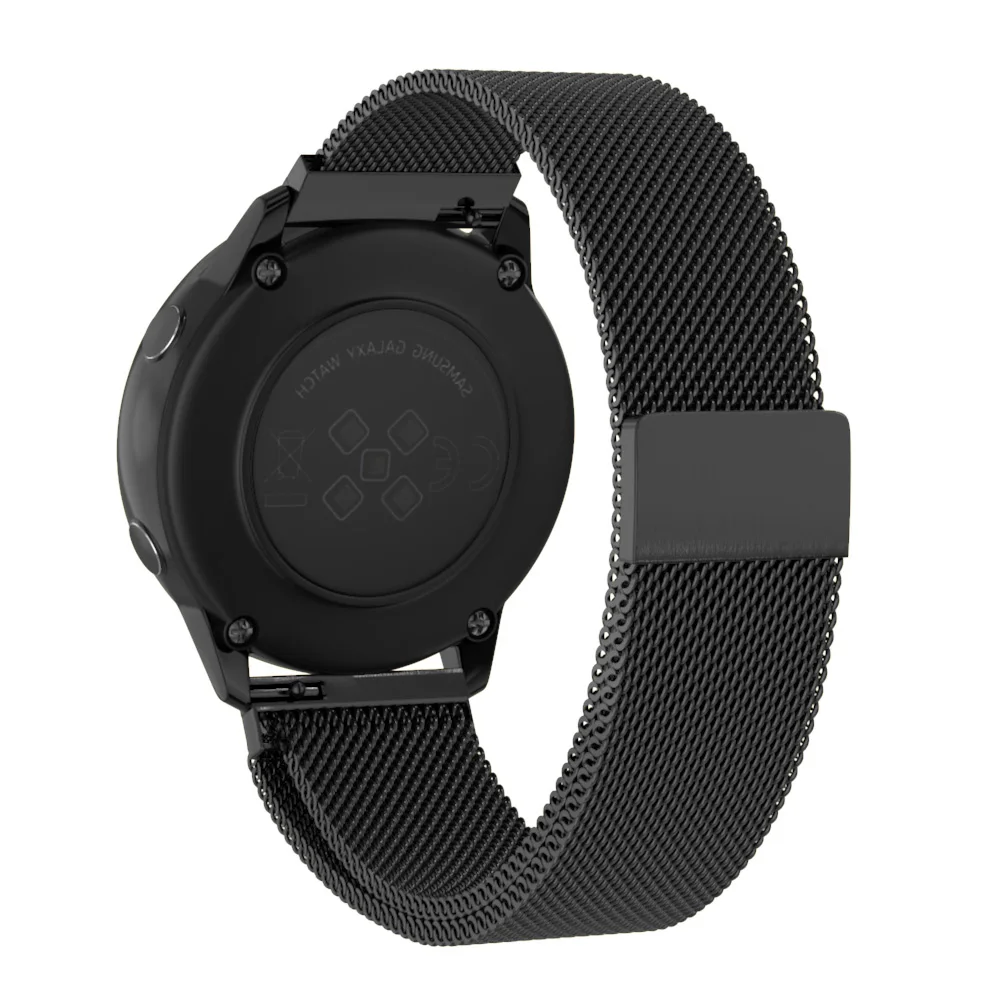 Black Tschick для samsung Galaxy Watch Active SM-R500 40 мм Smart Watch Band для мужчин, 20 мм Mesh Milanese из нержавеющей стали заменить Мужские t Band - Цвет: Black