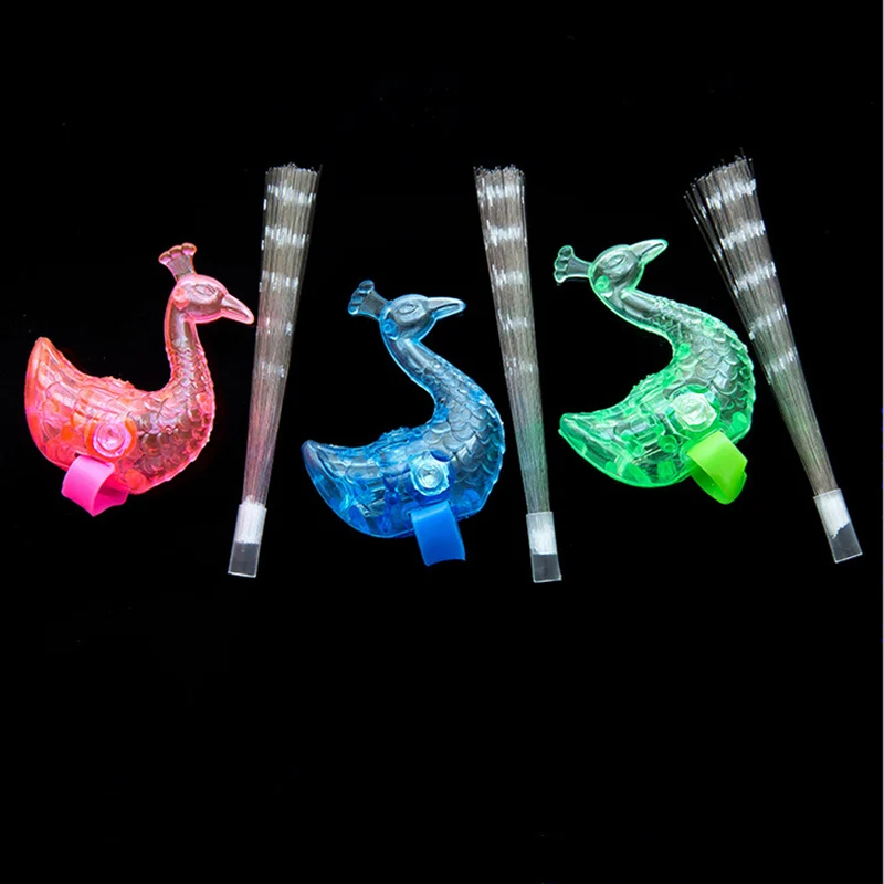 5 шт. светящееся кольцо в форме павлина светодиодный светильник на палец лазерные