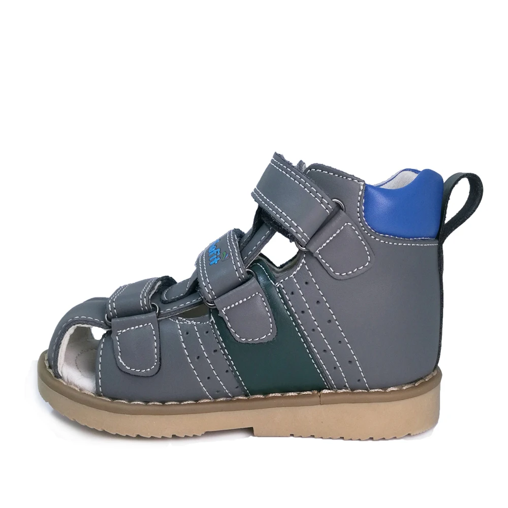 Ortoluckland New Boys Orthopedic Genuine Leather Shoes Closed Toe Toddler baby Sandals Shoes With Arch Support Skin Sole