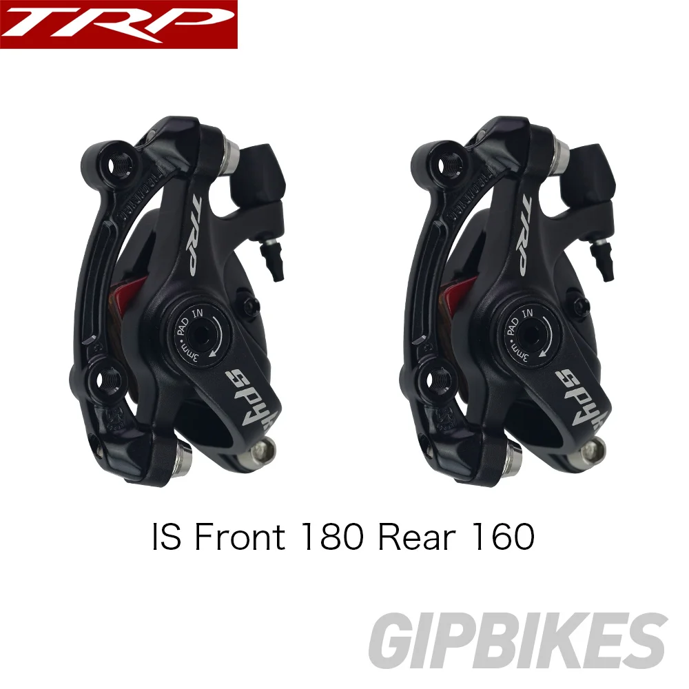 Front 180 Rear 160 TRP SPYKE сплав механические дисковые тормоза суппорт Spyke черные суппорты передние/задние/пара w/или w/o 160 мм диск с адаптером винты - Цвет: Front 180 Rear 160