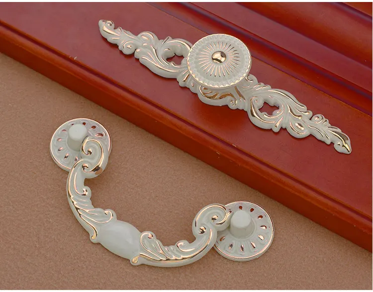 Европейские тянущиеся ручки потрепанный шикарный комод ручка для ящика белая