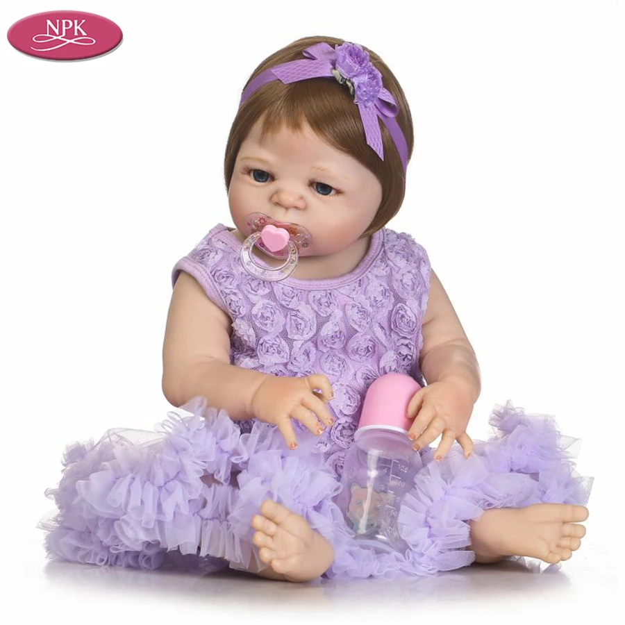 NPK Reborn Baby Doll Toys Силиконовые Реалистичные фиолетовые куклы для девочек игрушки