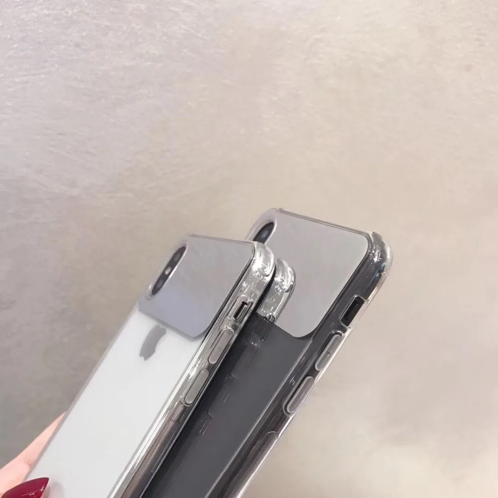 HUANQING Fashion mirror cell phone shell For X XR XS Max transparent iPhone 6 6S 7 7Plus 8 8Plus Protective Cover case |