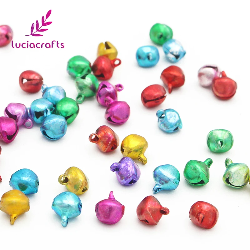Lucia crafts 8/10 мм в диаметре, различные Jingle Bell Кулоны из нержавеющей стали подвесной светильник для рождественская ёлка декорация рукоделие хобби аксессуары 48 шт./лот H0217