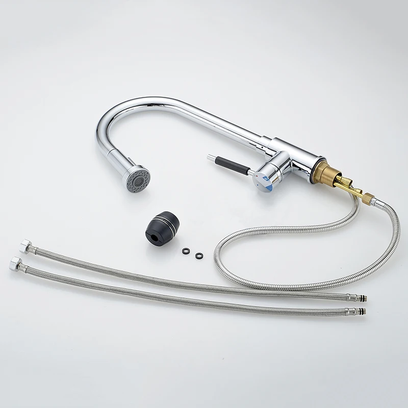 Современный кухонный кран выдвижной 360 Поворотный носик 2 режима смеситель для