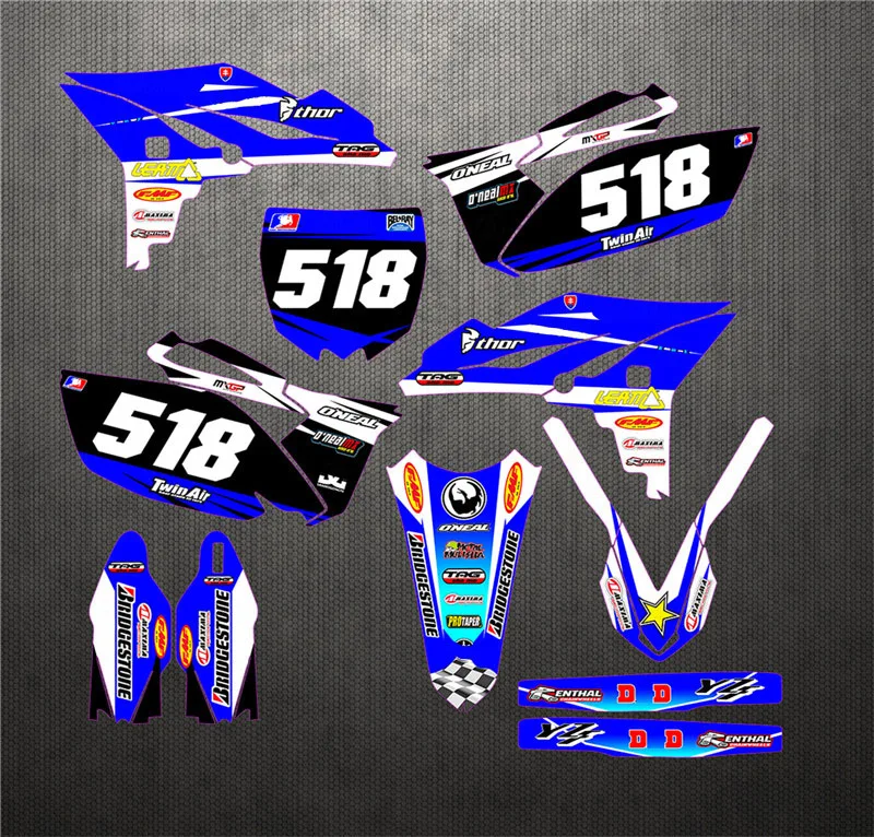 Индивидуальный глянцевый номер графика и фоны для Yamaha YZ250F YZF250 2010 2011 2012 2013 YZ 250F YZF 250