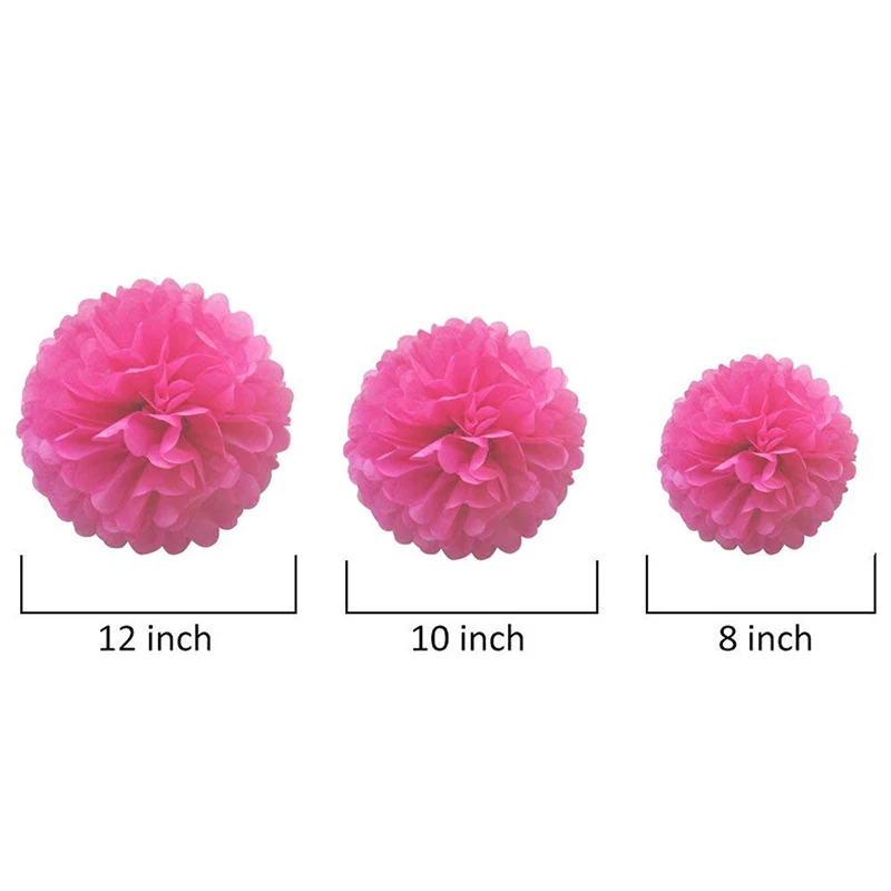 18 шт. тканевые бумажные цветы Pom poms микс светло розовая роза Ассорти размеров для