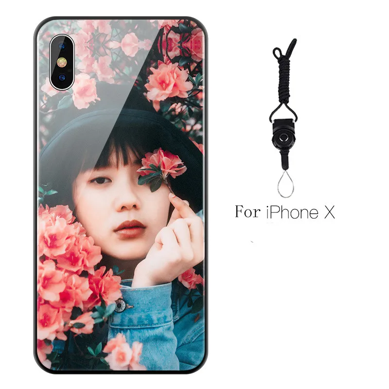 LANCHE чехол из закаленного стекла для телефона для iPhone 7 6 6S 8 Plus XR X XS Max i11 Pro Max чехол Custo фото Чехол персонализированные DIY изображения