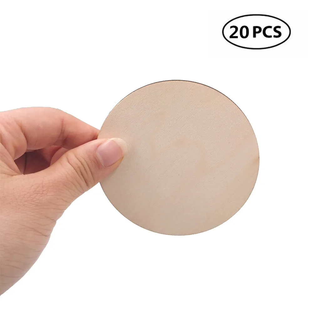 Детские круглые диски для рисования из натурального дерева 80 мм 3 14 дюйма 20 шт. |