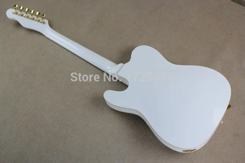 Новая белая полупустотелая гитара джаз 6 струн электрическая с Bigsby Vibrato Золотое