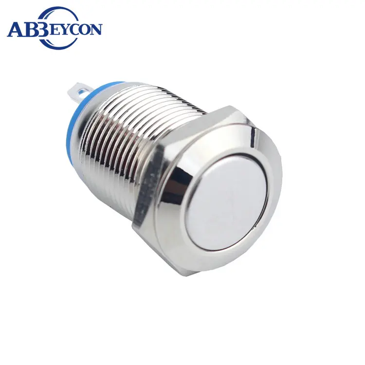 12 мм мгновенный высокий плоский металлический корпус кнопочный переключатель IP65