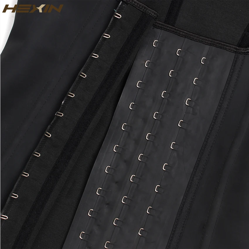 HEXIN Латекс жилет корсет талии тренер большие крючки классический Cincher Черный Fajas