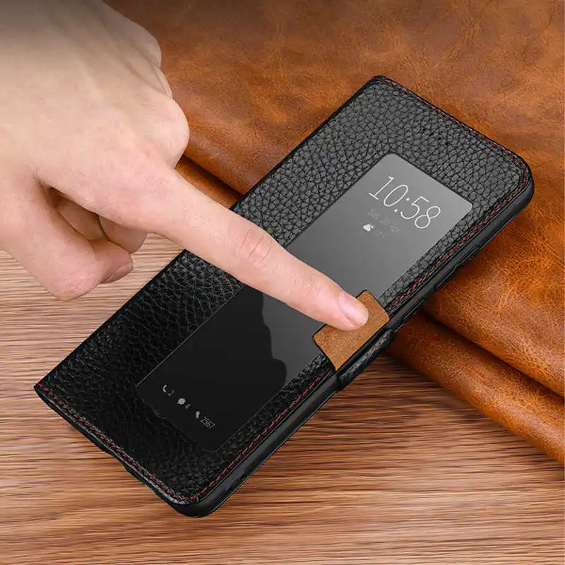 genuine leather case for huawei p30 pro case p30 cover magnetic etui coque for huawei p30pro flip case fundas window view capa free global shipping