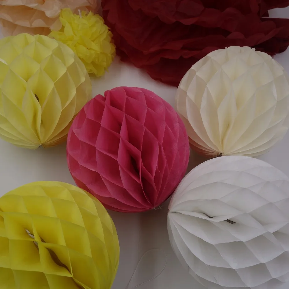 (10 шт./лот) 15 см тканевая бумага сотовые шарики цветок помпон день рождения
