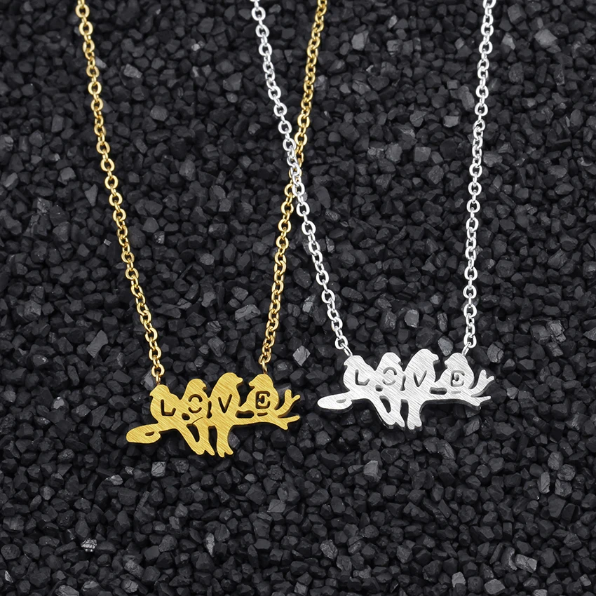 Ожерелье Птица на ветке из нержавеющей стали|bird on branch|fashion chokerf letter |