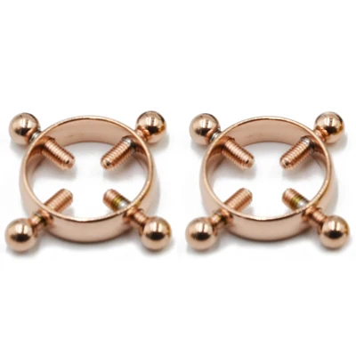 Rose Gold Showlove-1 пара хирургических стальных поддельных пирсингов искусственный ниппель щит ниппель кольцо пирсинг ювелирные изделия сексуальные можно регулировать - Окраска металла: Rose Gold