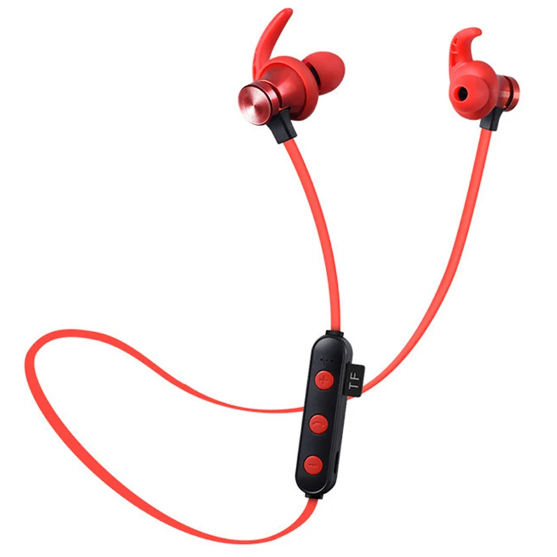 Красный XT22 беспроводные наушники Bluetooth гарнитура стерео спортивные магнитные Bluetooth наушники беспроводные для мобильного телефона iPhone Xiaomi - Цвет: Красный
