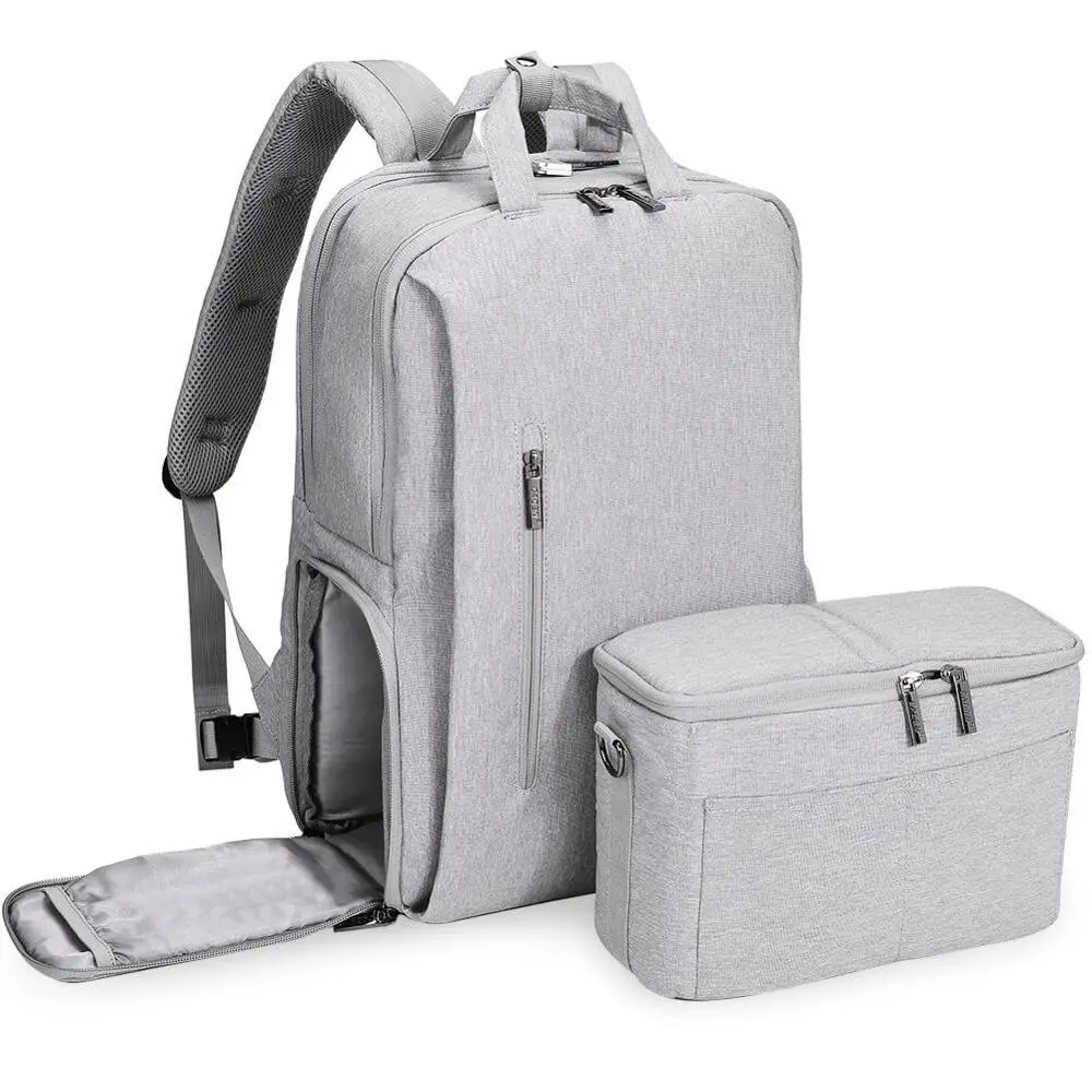 sliver gray CADeN dslr камера сумка, водонепроницаемый рюкзак на плечо для ноутбука Цифровая камера и объектив фотография багажные сумки чехол для Canon Nikon - Цвет: sliver gray