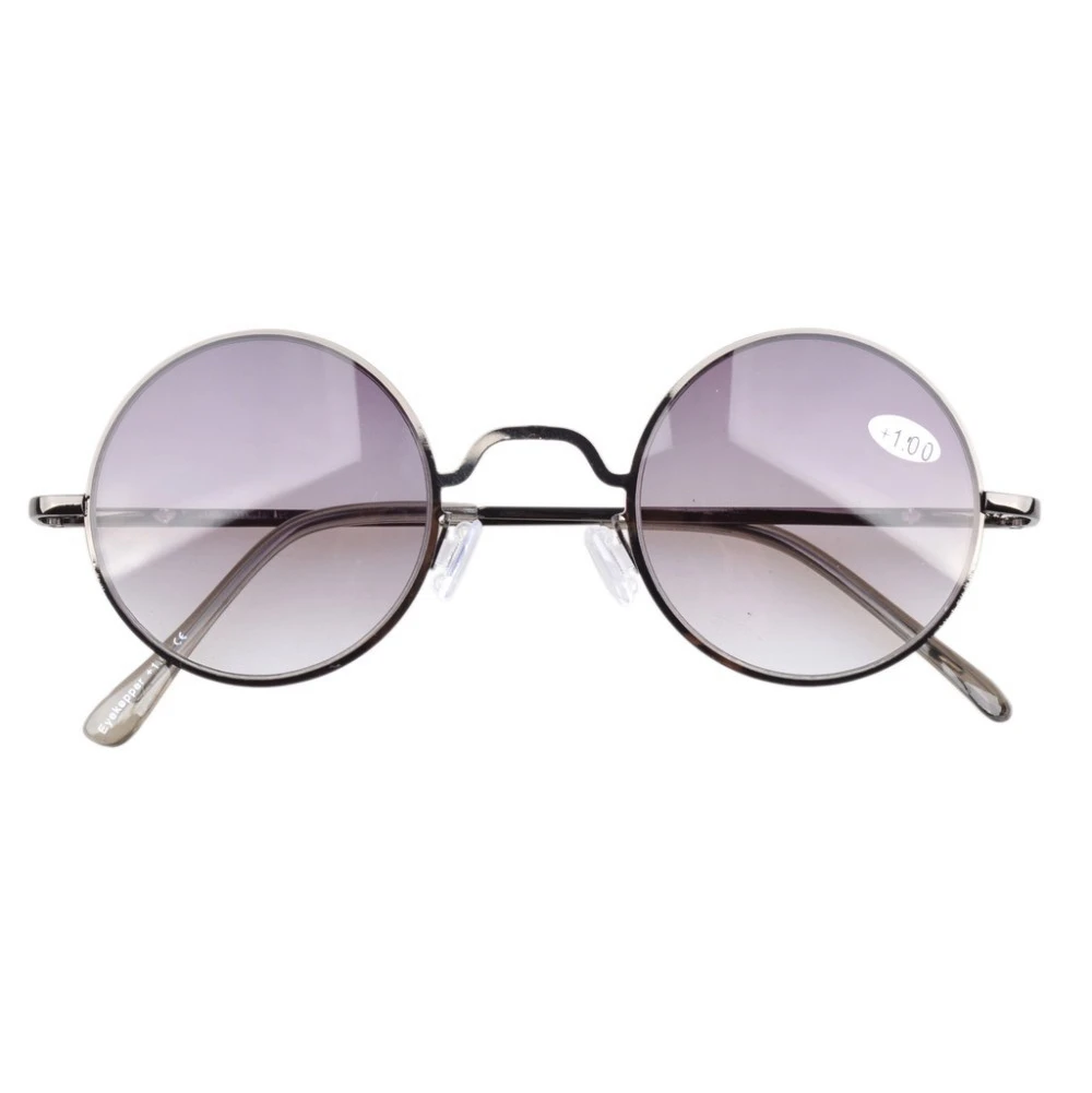 R1503 пружинные петли Eyekepper Круглые Солнцезащитные очки коричневые линзы/серые