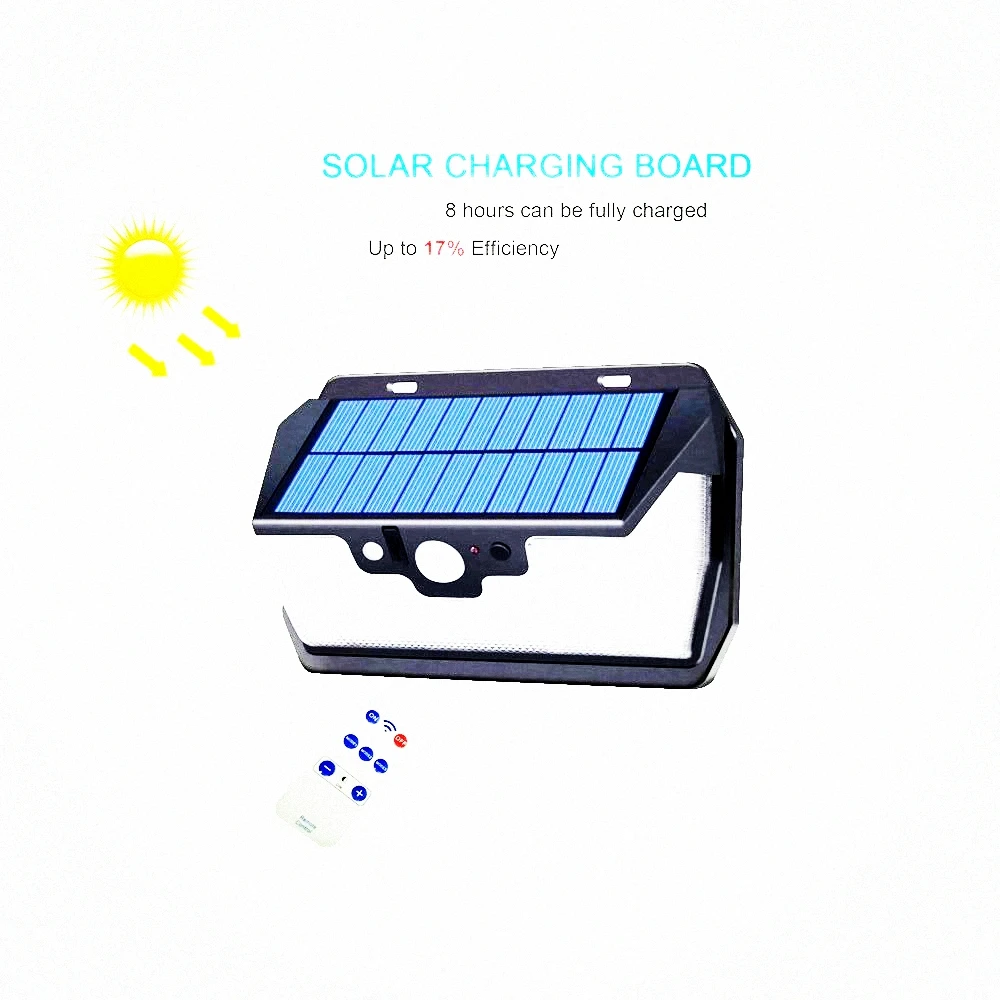 

55 leds Solar light remote control radar 3 side lighting usb port Waterproof Power IamP camp Outdoor Garden patio street w