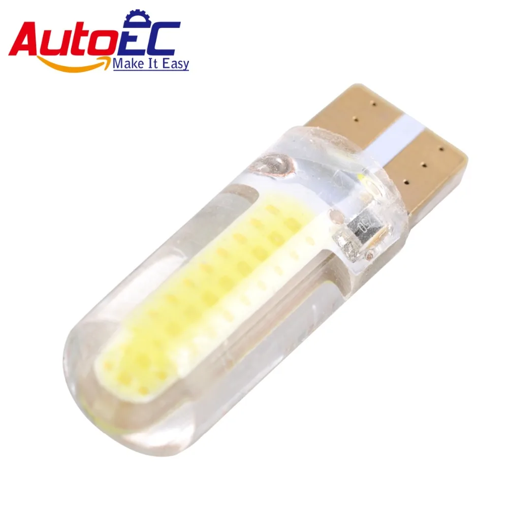 

AutoEC 10x T10 силиконовый корпус COB 194 W5W 2 светодиода s автомобильный боковой клиновидный свет лампа номерного знака белый автомобильный Стайлинг...