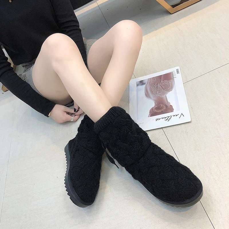 Fujin/Брендовые женские ботинки Сезон осень-зима Короткие плюшевые теплые