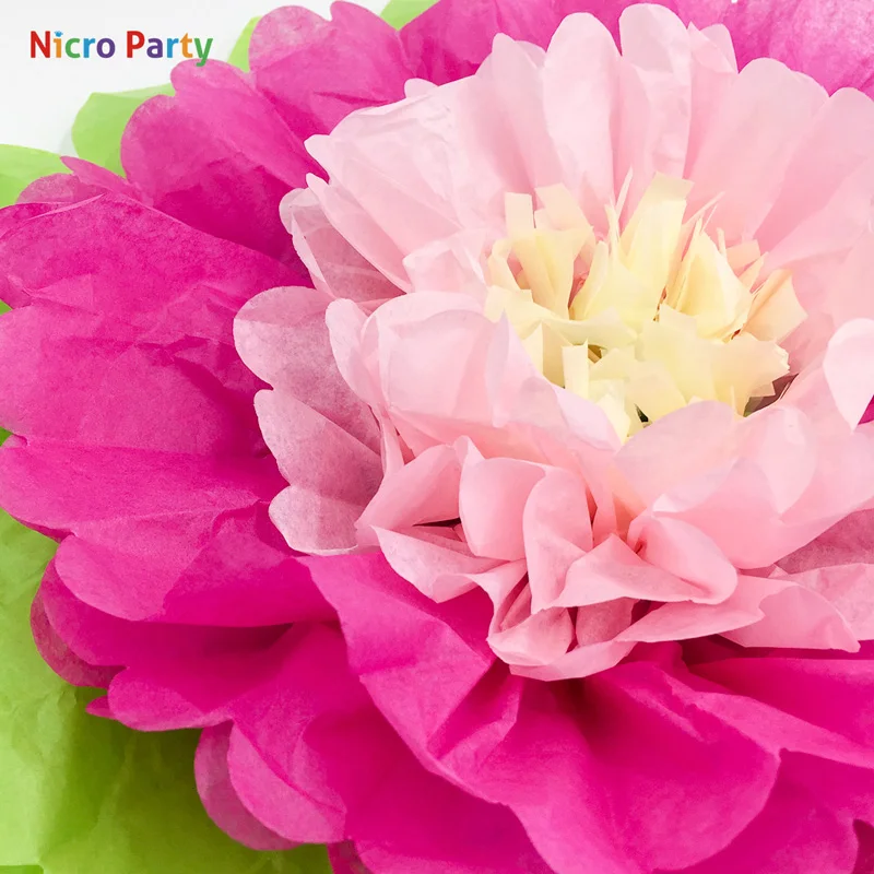 Nicro DIY зеленая Роза бумага Искусственные цветы день рождения украшения детские