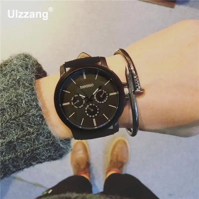 2018 Новые Модные Винтажные простые кожаные кварцевые наручные часы для