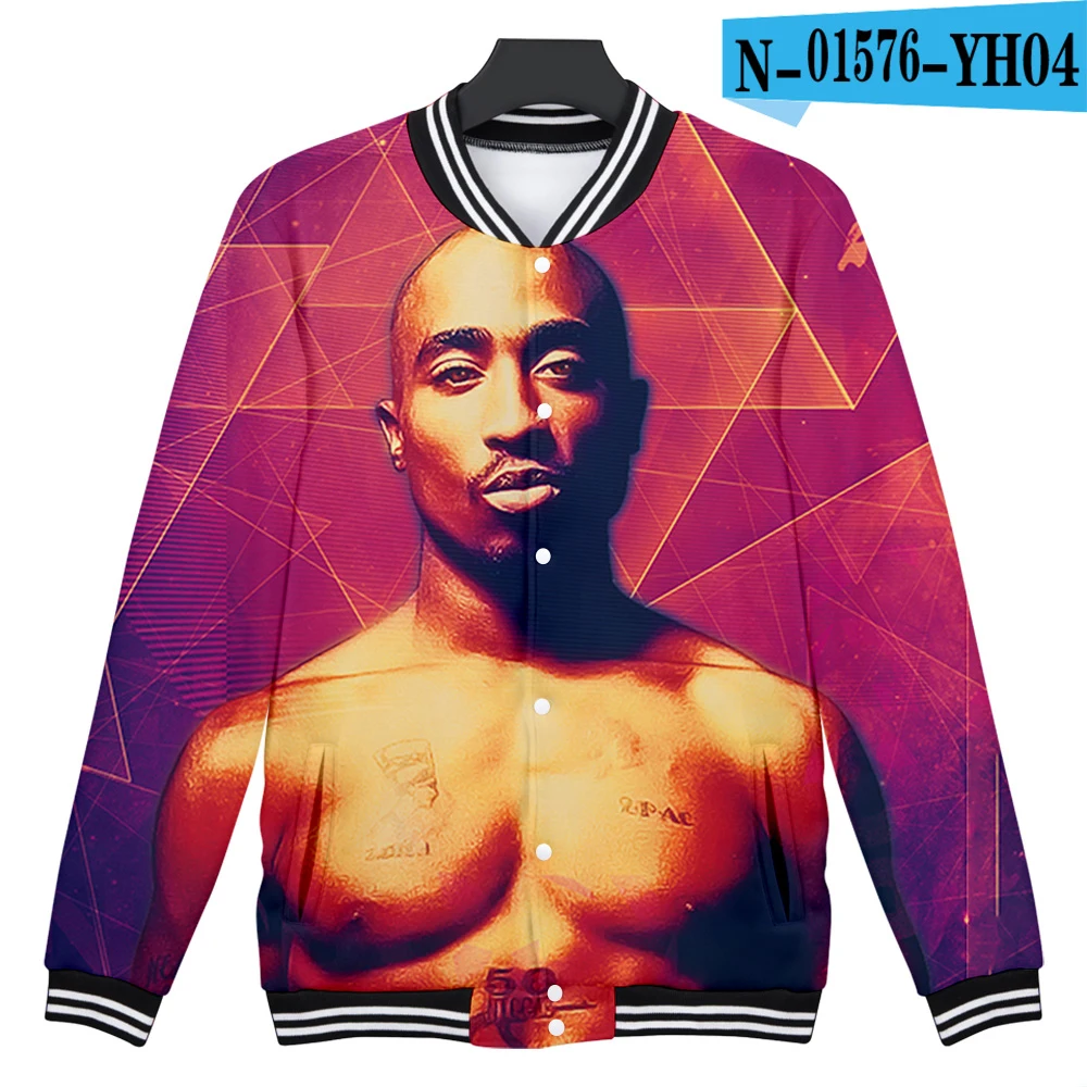 picture color 3d бейсбольная куртка модная хип хоп 2pac принт мужские и женские повседневные толстовки с длинным рукавом 3D толстовки куртки пальто Топы - Цвет: picture color