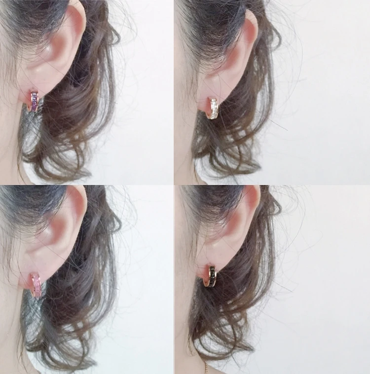 Модные цветные серьги гвоздики YUN RUO 2018 в форме с женские цвета розового золота