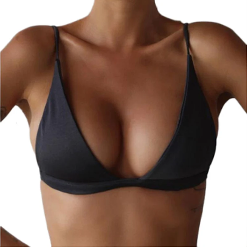 Сексуальный женский бандажный Топ бикини 5 цветов бюстгальтер пуш ап с мягкими