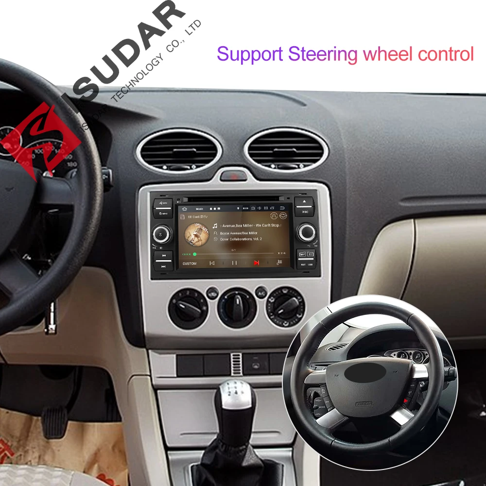 Isudar Автомобильный мультимедийный плеер Android 9 gps Авторадио 2 Din 7 дюймов для