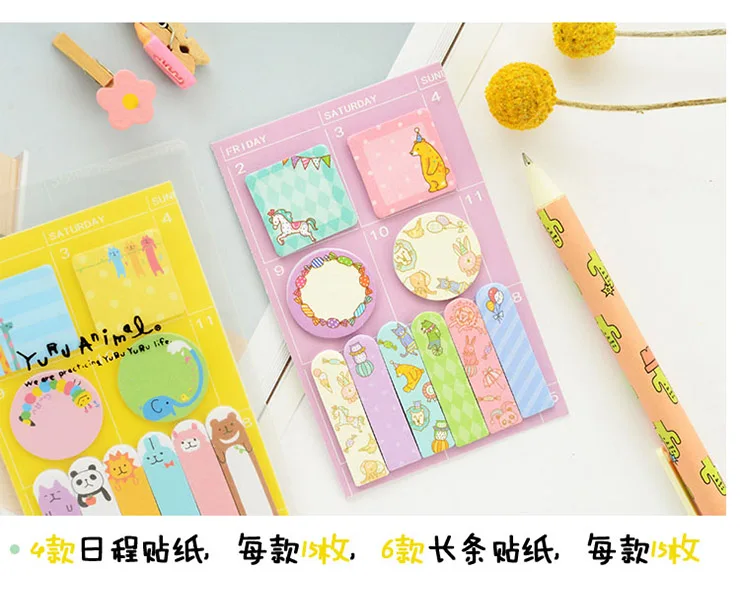 Мини Kawaii Кот панда блокнот для заметок клейкая бумага для заметок наклейки планировщик блокнот самоклеящийся милый Post It Note корейские канцелярские принадлежности