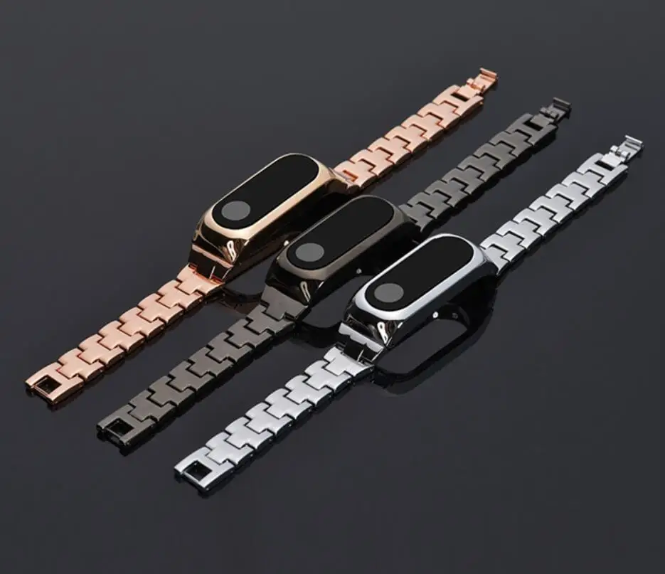 Горячая Распродажа, ремешок для Xiaomi mi 2 3 4, ремешок для mi Band 4 3 2, металлический ремешок для mi Band mi band 2 3, ремешок, умный Браслет
