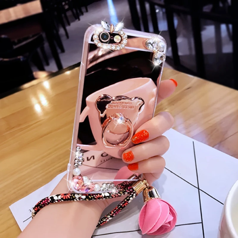 Роскошный чехол брелок для huawei honor p8 p9 p10 p20 lite plus 2017 mate 7 8 9 с кристаллами
