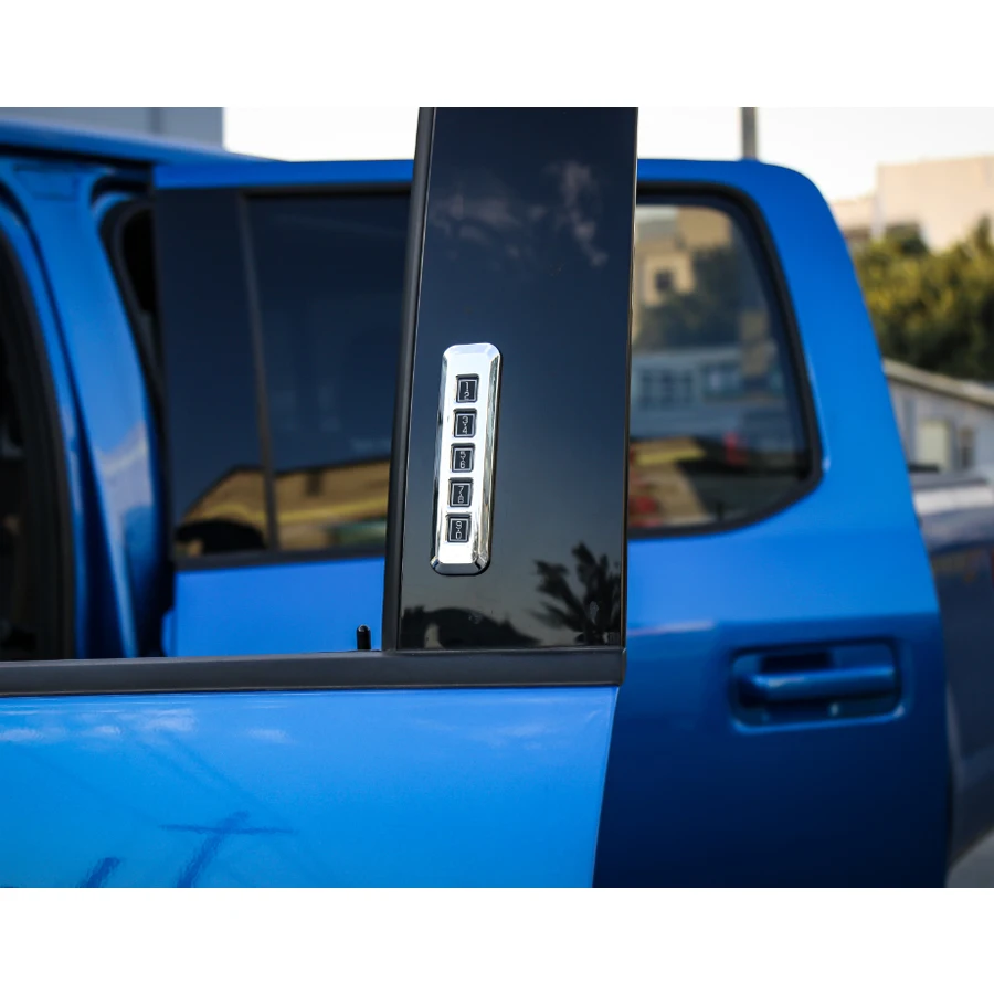 

Chrome ABS Car Door Password Code Lock Switch Button Frame Cover Trim Sticker Styling For Ford F150 2015+ ABS