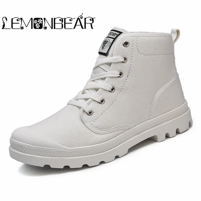 Мужская обувь модная повседневная парусиновая с высоким берцем в стиле пэчворк