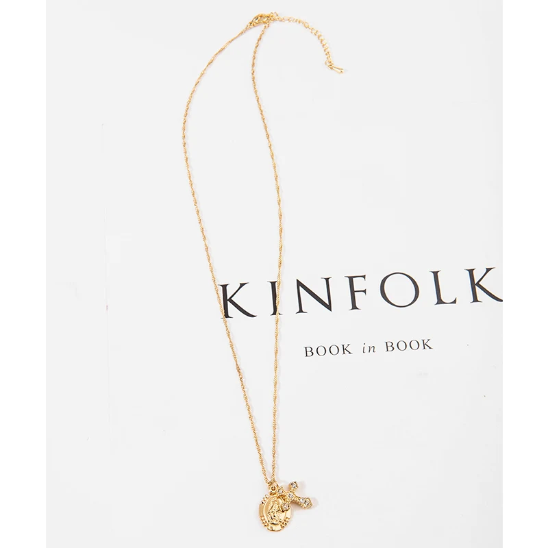 Женское Ожерелье с кулоном в виде креста Девы Марии|Ожерелья подвеской| |