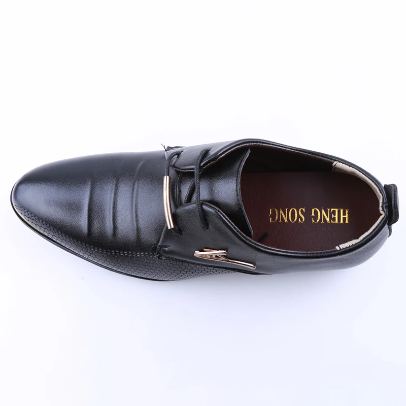 Мужские классические кожаные туфли черные деловые на шнуровке с перекрестным