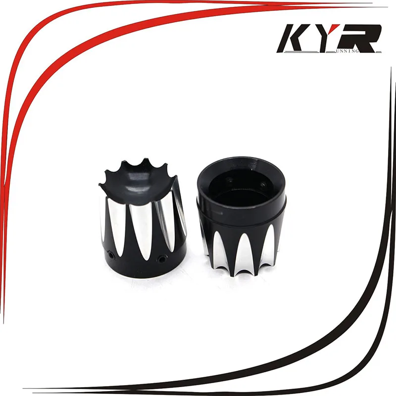

Motorcycle Front Axle Nut Covers Black CNC Aluminum Excalibur For Harley Touring 08-2012 2013 2014 2015 FLT FLH Dyna Softail