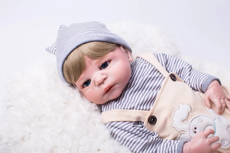 

22" Full Vinyl Body Reborn Boy Doll Lifelike 55 CM Newborn Baby Cute Birthday Gift Waterproof Bathe Toy