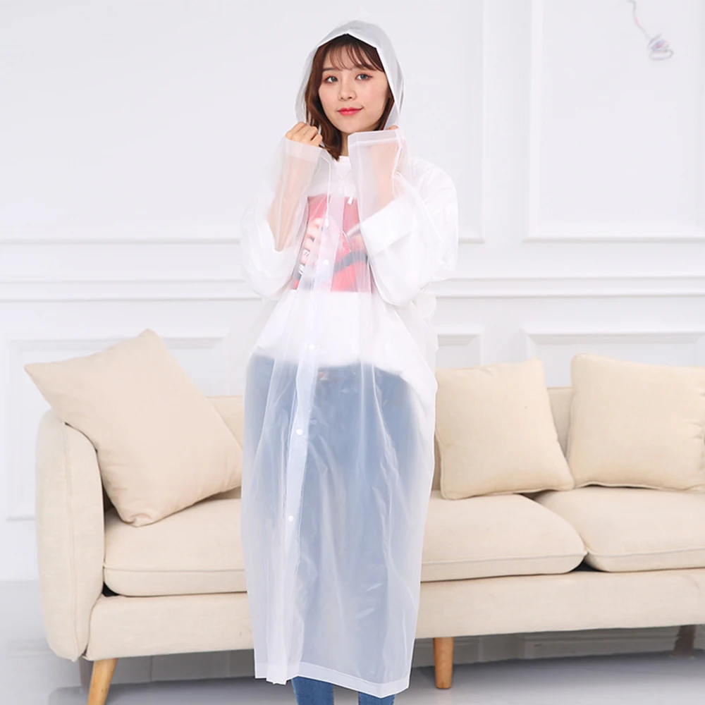 1pc Reusable Raincoat Outdoor Gadget Durable Transparent Rain Coat Vogue Waterproof Raincoat for Women Men 150cm-190cm Height