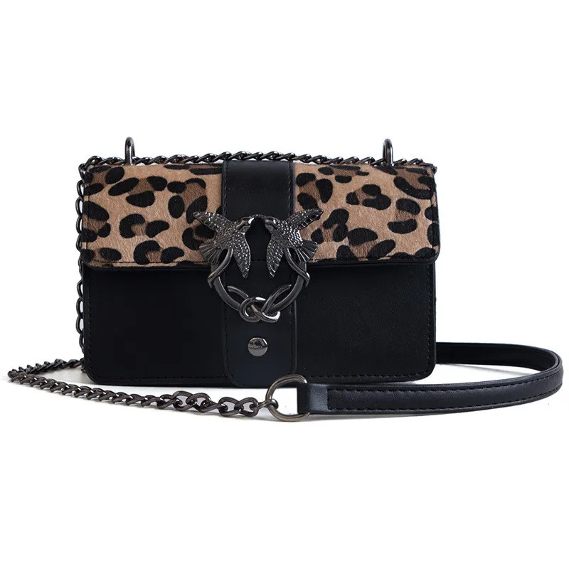 Ladies bag 2019 autumn and winter new leopard chain small square fashion shoulder Messenger | Багаж и сумки